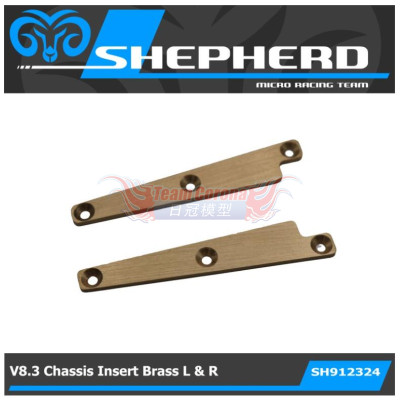 Shepherd 912325 Velox V8.3 Brass Chassis Side inserts 18g